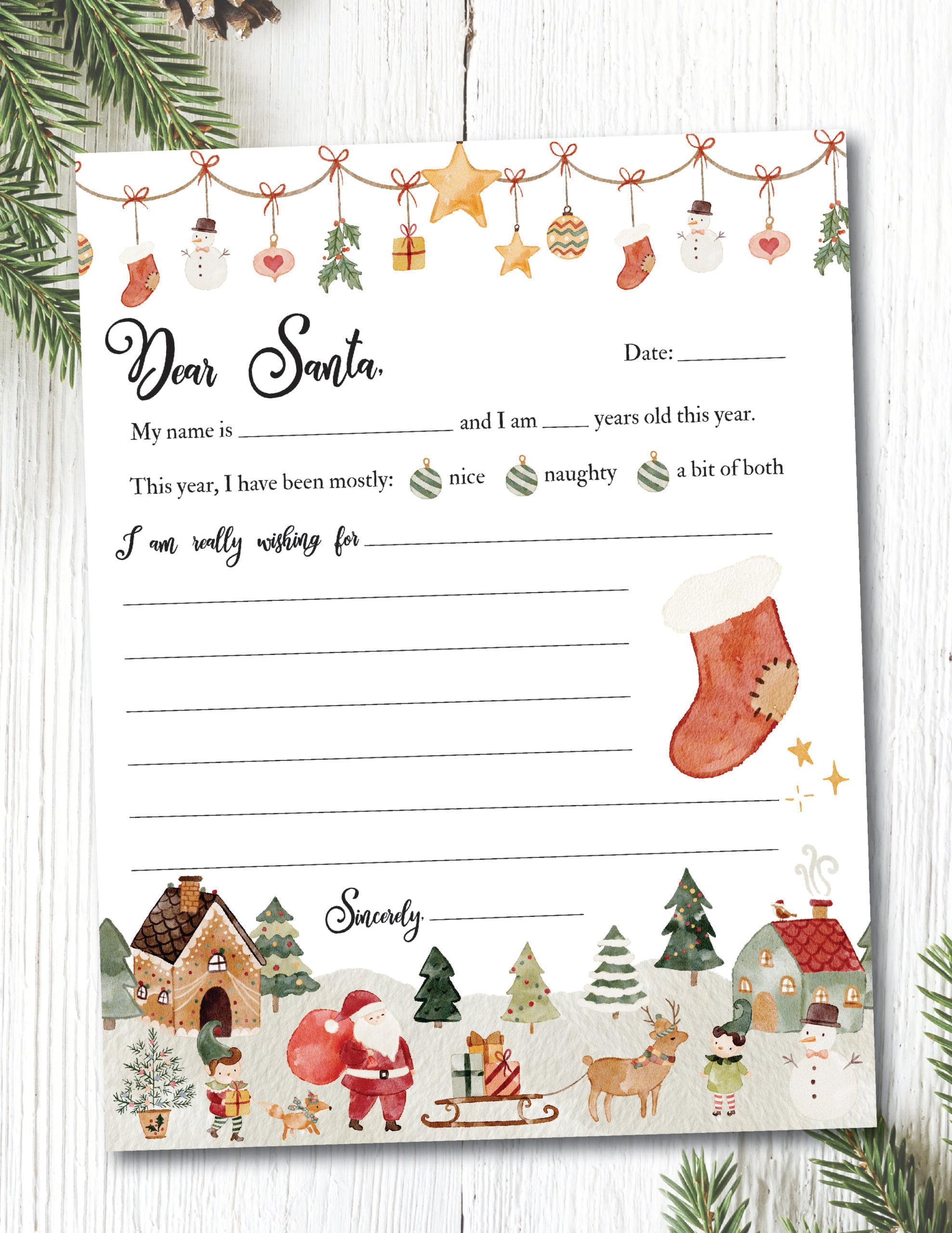 letter to santa template free printable - home sweet farm home